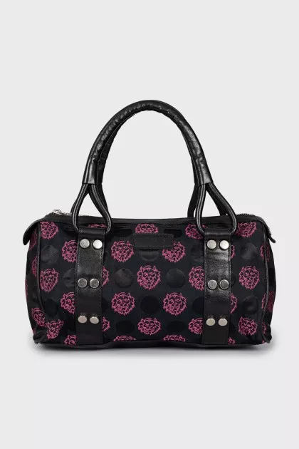 Black bag with pink print