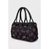 Black bag with pink print