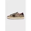 Suede sneakers with animal print