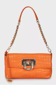 Orange leather bag