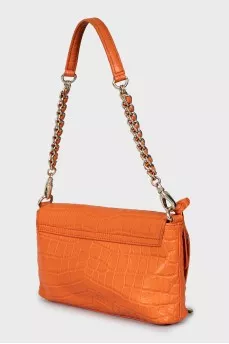Orange leather bag
