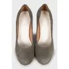 Suede wedge shoes