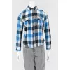 Checkered shirt with short sleeves