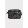 Leather crossbody bag with reptile effect