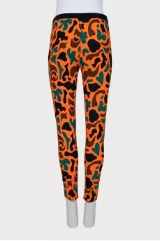 Skinny pants with print and tag