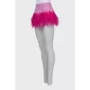 Checkered basque with ostrich feathers