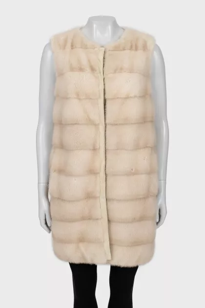 Mink and cashmere fur vest