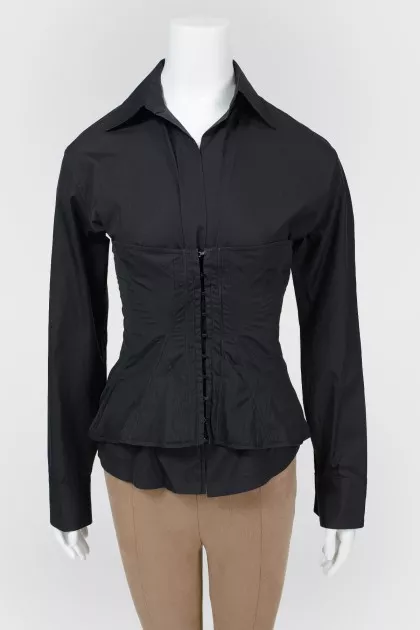 Black blouse with corset