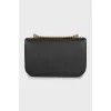 Leather crossbody bag with gold logo