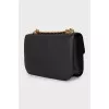 Leather crossbody bag with gold logo