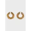 Gold-colored hoop earrings