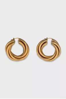 Gold-colored hoop earrings