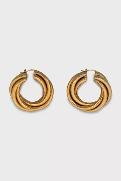 Gold-colored hoop earrings