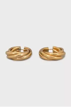 Gold-colored hoop earrings
