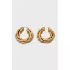 Gold-colored hoop earrings