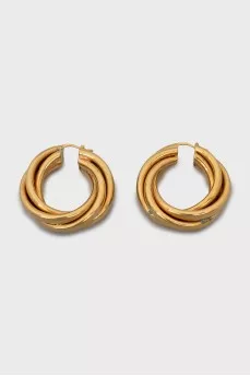 Gold-colored hoop earrings