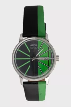 Men's watch with leather strap