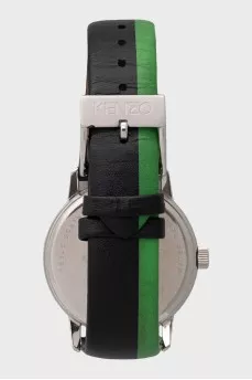 Men's watch with leather strap
