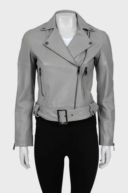 Grey leather jacket