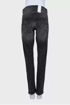 Jeans with buttons and tag