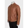 Men's brown leather jacket