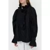 Black blouse with voluminous sleeves