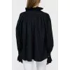 Black blouse with voluminous sleeves