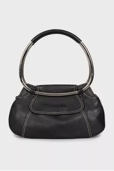 Vintage bag with metal handles