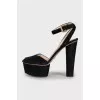 Black suede sandals