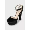 Black suede sandals