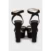 Black suede sandals