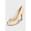 Yellow leather shoes