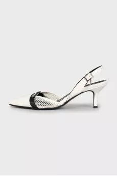 White slingbacks with perforation