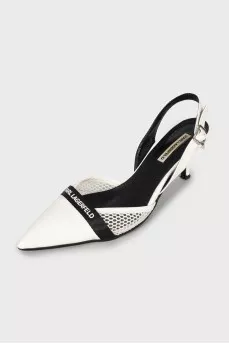 White slingbacks with perforation