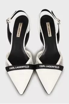 White slingbacks with perforation