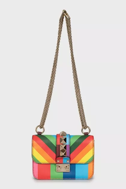 Rockstud Glam Lock leather bag