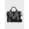 Signature print tote bag