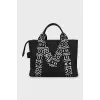 Signature print tote bag