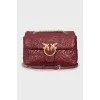 Leather bag with embroidered logo