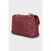 Leather bag with embroidered logo