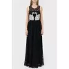 Floor-length black lace dress