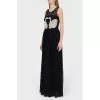Floor-length black lace dress