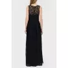 Floor-length black lace dress