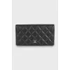 Leather wallet with brand logo