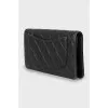 Leather wallet with brand logo