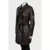 Dark brown fitted raincoat