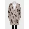 Straight cut cardigan with print