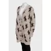 Straight cut cardigan with print