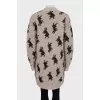 Straight cut cardigan with print