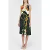 Dress in large flowers with V-cutting
